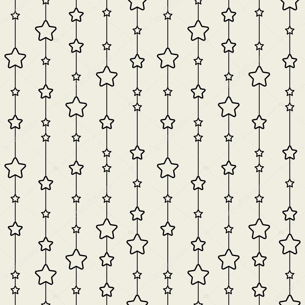Seamless pattern with black stars.