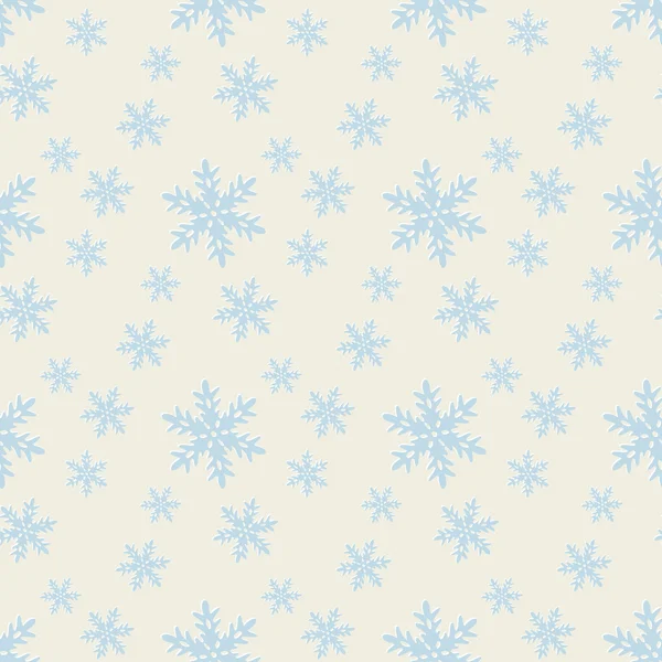 Patrón azul sin costuras con copos de nieve . — Vector de stock