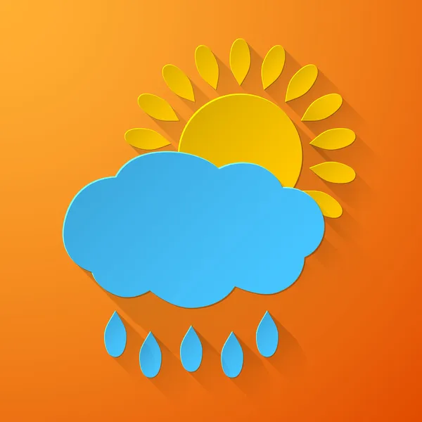 Soleil avec fond nuageux — Image vectorielle