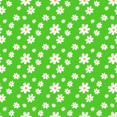 Çiçekli kusursuz yeşil desen.