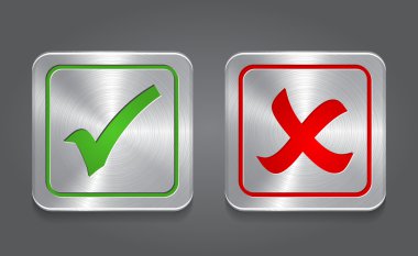 onay işareti simgesi. metal app düğmesi.