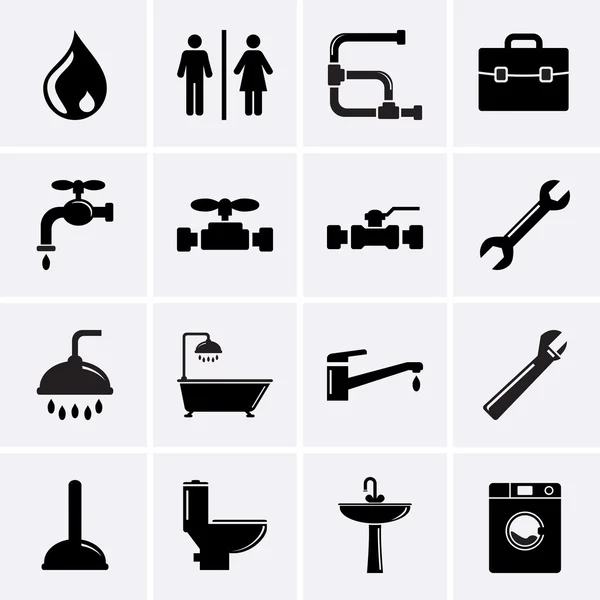 Plumbing Icons. Vector — Stock Vector