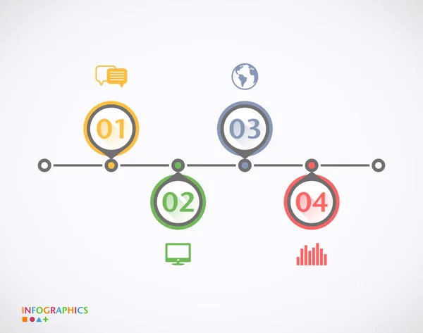 Modèle de conception. Peut être utilisé pour les graphiques d'information. Bannière numérotée — Image vectorielle