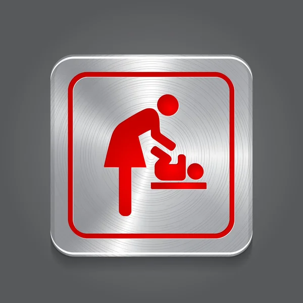 Icona toilette, simbolo per le donne e il bambino, baby changing — Vettoriale Stock