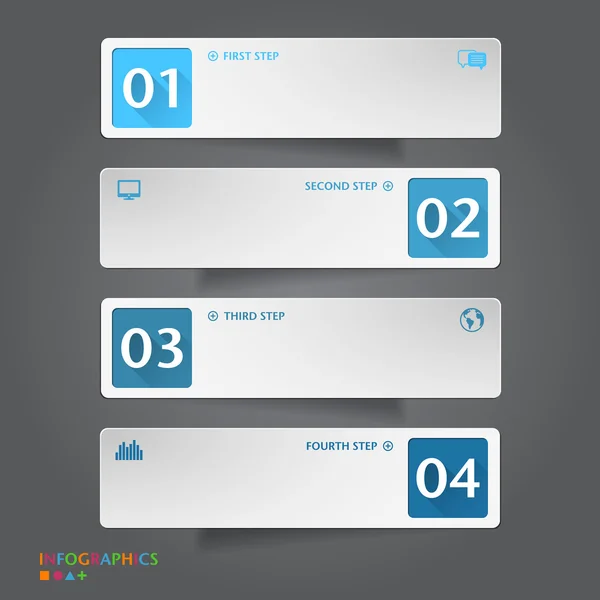 Number Banners Template. Graphic or website layout — Stock Vector