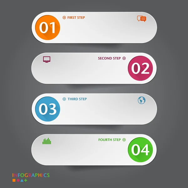 Number Banners Template. Graphic or website layout — Stock Vector
