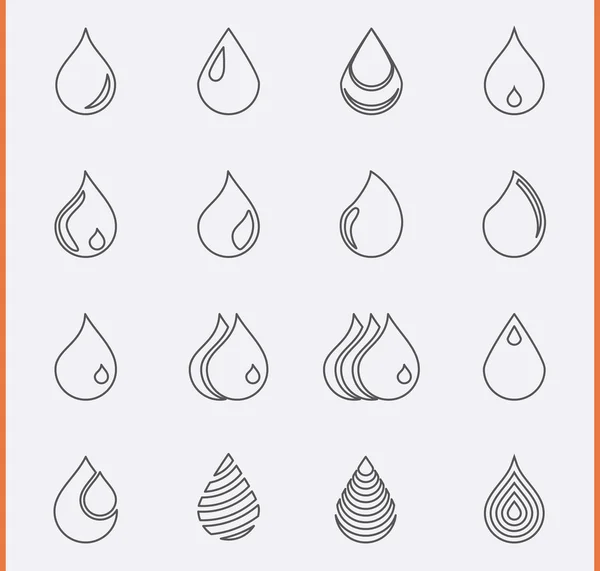 Drop Icons — Stock Vector
