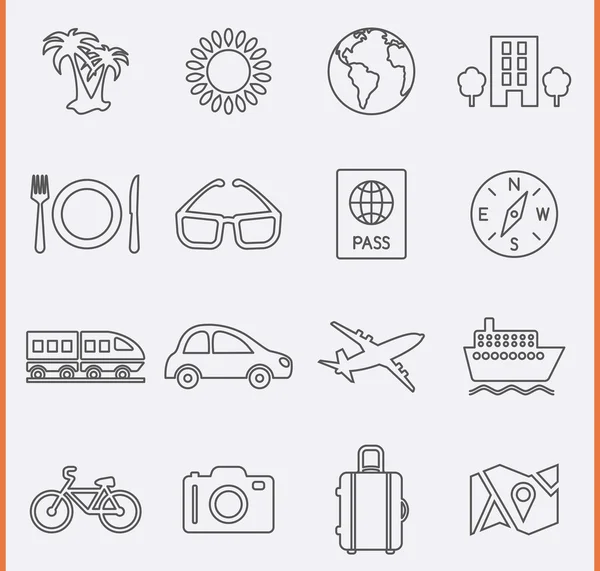 Travel and Vacation Icons — Stock Vector