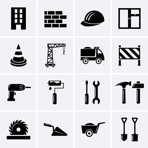 Building, construction and tools icons — Stock Vector