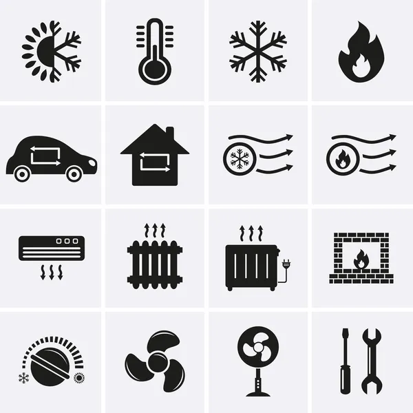 Icônes de chauffage et de refroidissement — Image vectorielle