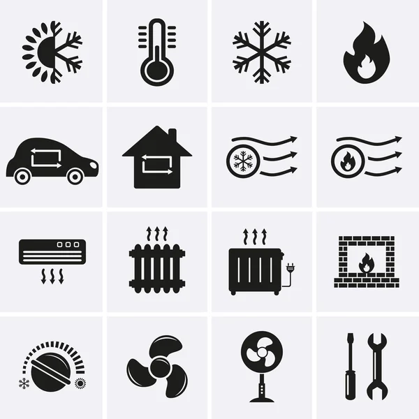 Heating and Cooling Icons Royalty Free Stock Vectors