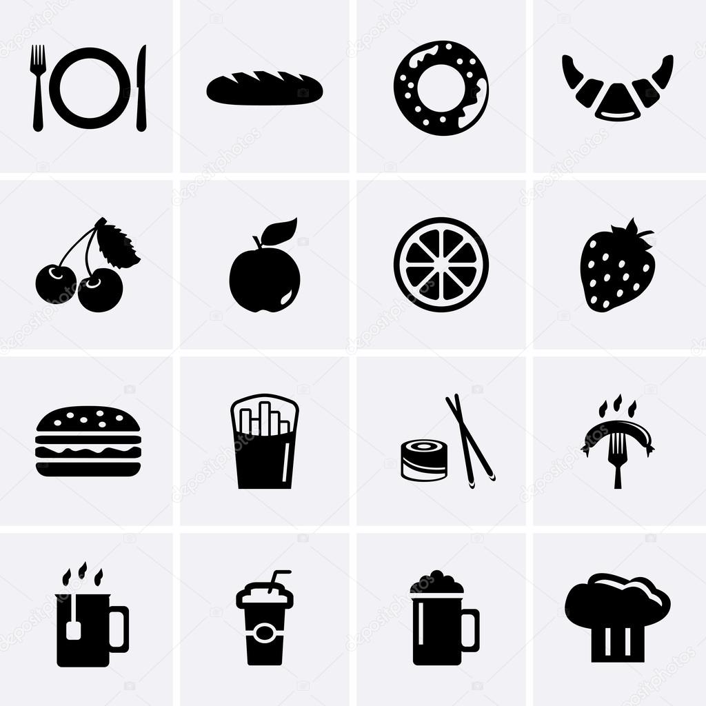 Food and Drink Icons. Vector