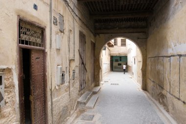 Street in Residential Quarter of Fes, Morocco, Africa