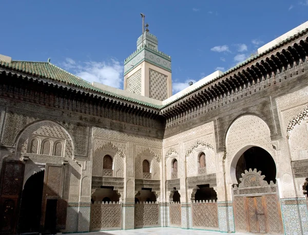 Madrasa Bou Inania y su Minarete en Fez, Marruecos, África —  Fotos de Stock