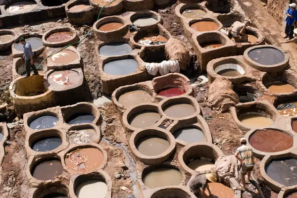 Old Tannery in Fes, Morocco, Africa (detail) — Stock Photo, Image