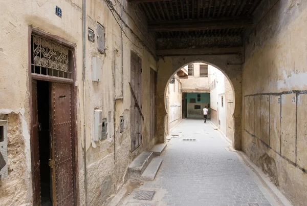 Street in Residential Quarter of Fes, Morocco, Africa — Stok fotoğraf