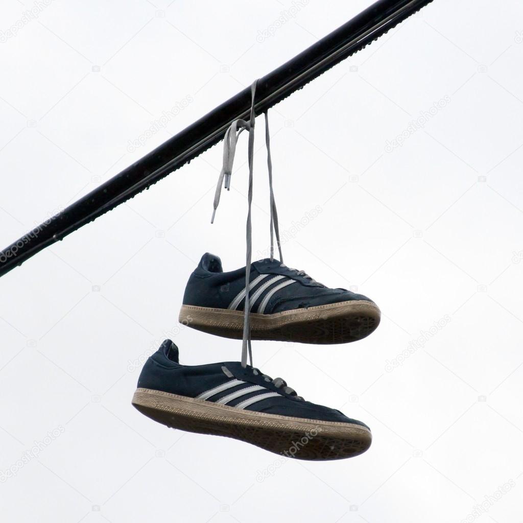 Shoes Hanging on a Wire