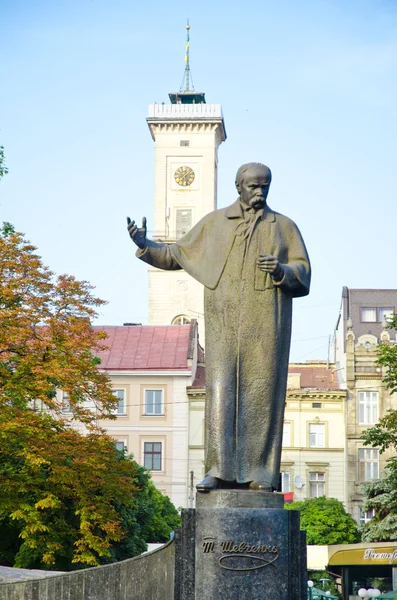 Sjevshenko Anıtı Lviv, Ukrayna — Stok fotoğraf