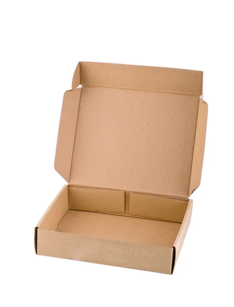 Caixa de papelão isolado — Fotografia de Stock
