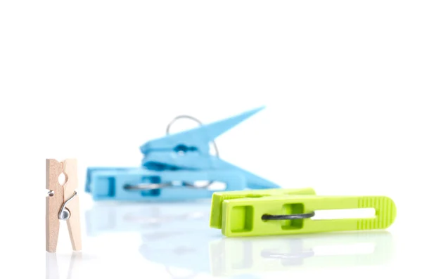 Clothespin on white — Stock Photo, Image