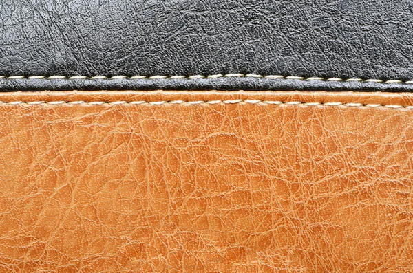 Black textured leather — 图库照片