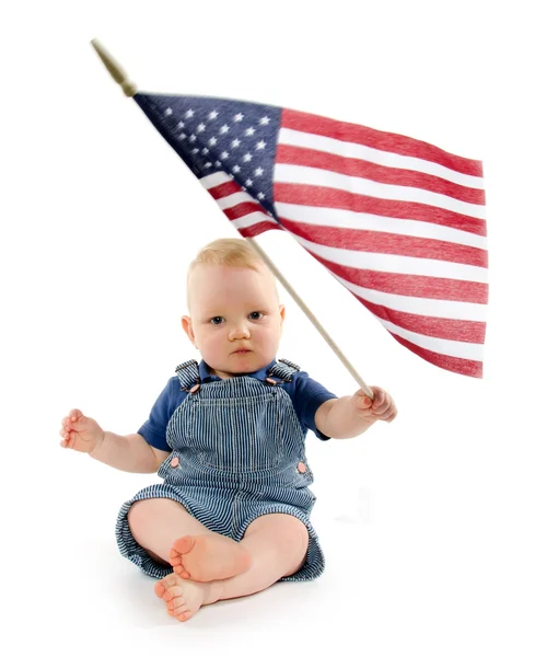 Amerika Birleşik Devletleri bayrağı ile erkek bebek