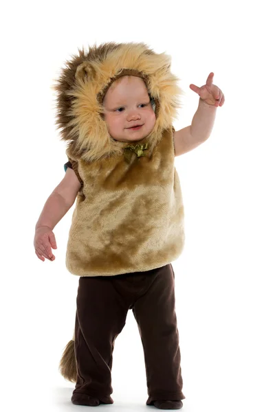 Pojke i lion kostym — Stockfoto