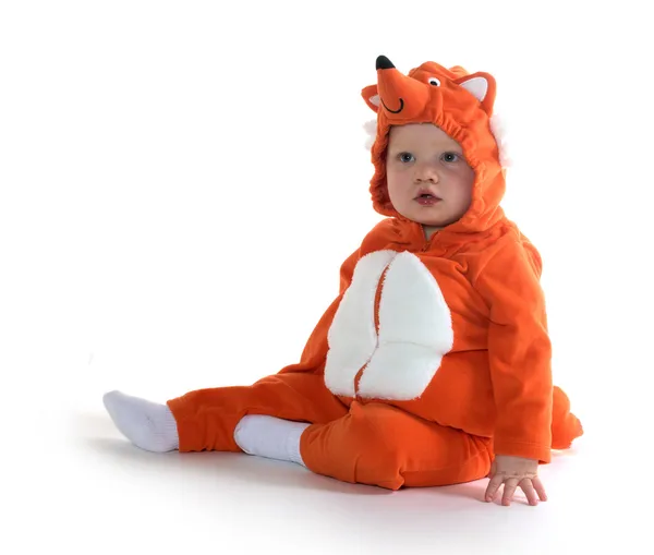 Pojke i fox kostym — Stockfoto