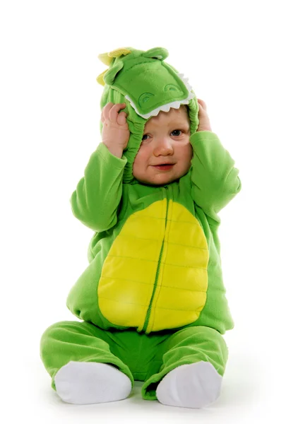 Baby boy in dragon costume — Stock Photo, Image