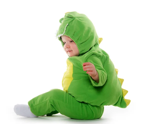 Pojke i dragon kostym — Stockfoto