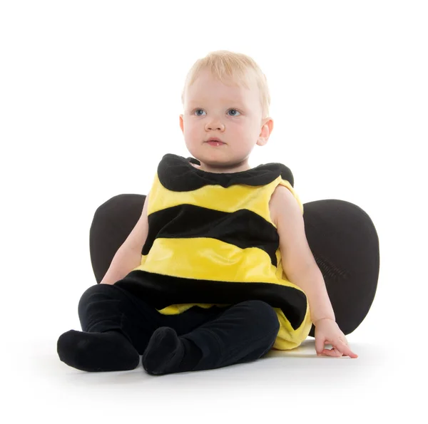 Baby boy in bumblebee costume — Stock Photo, Image