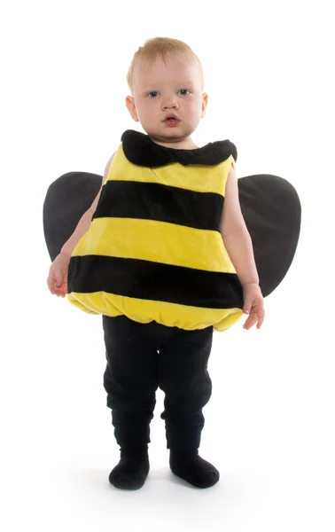 Baby boy in bumblebee costume — Stock Photo, Image