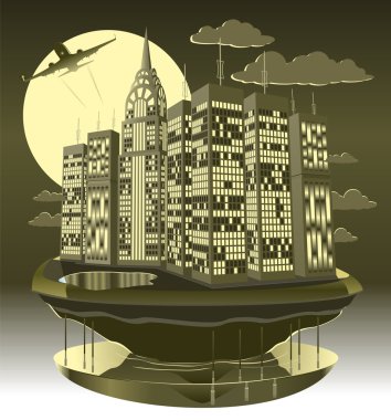 modern şehir gece