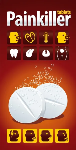 Pijnstiller tabletten — Stockvector