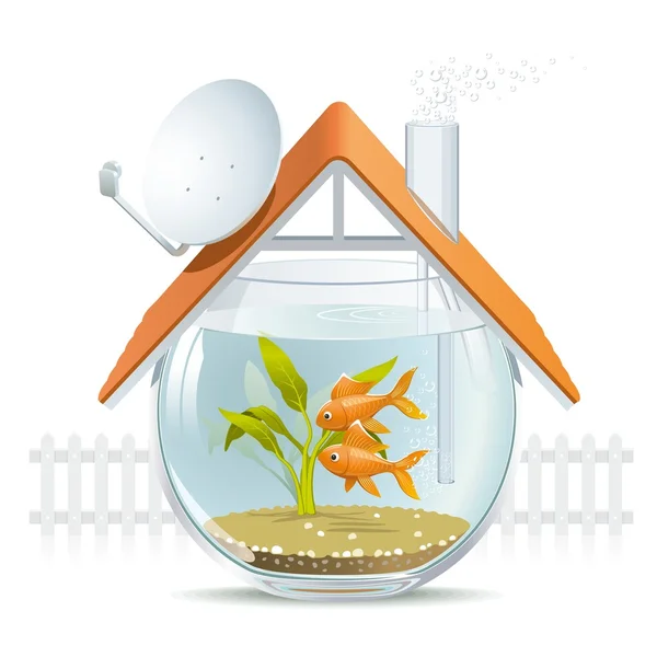Aquarium maison — Image vectorielle