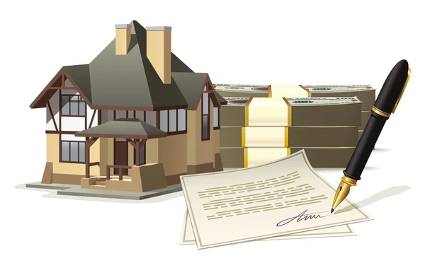 Buying and selling a home Stock Illustration