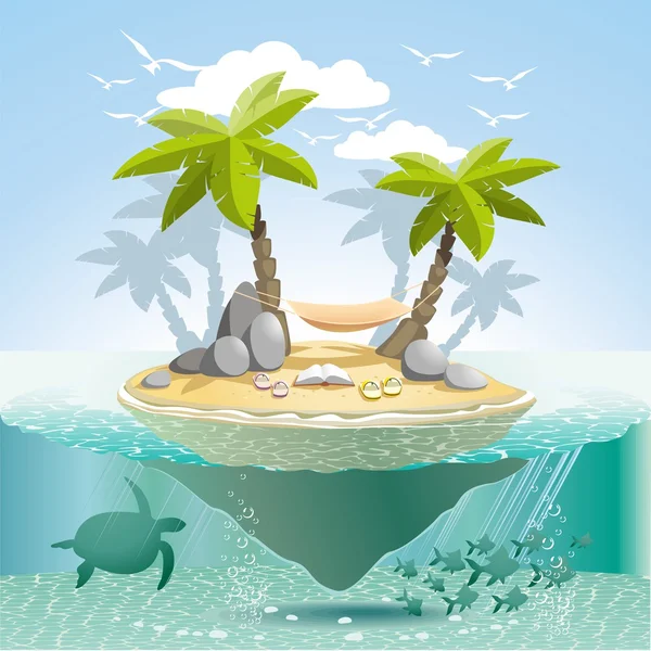 Île de paradis — Image vectorielle