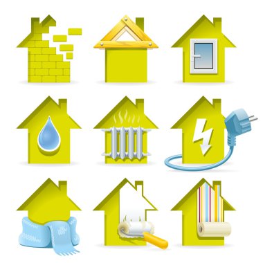 Home Construction Icons clipart