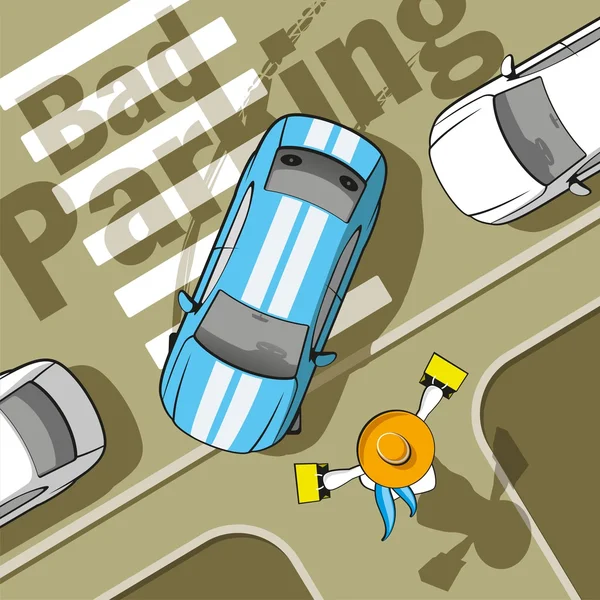 Slechte parkeren — Stockvector