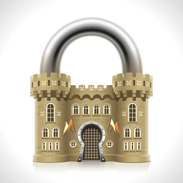 Padlock Castle - Stok Vektor