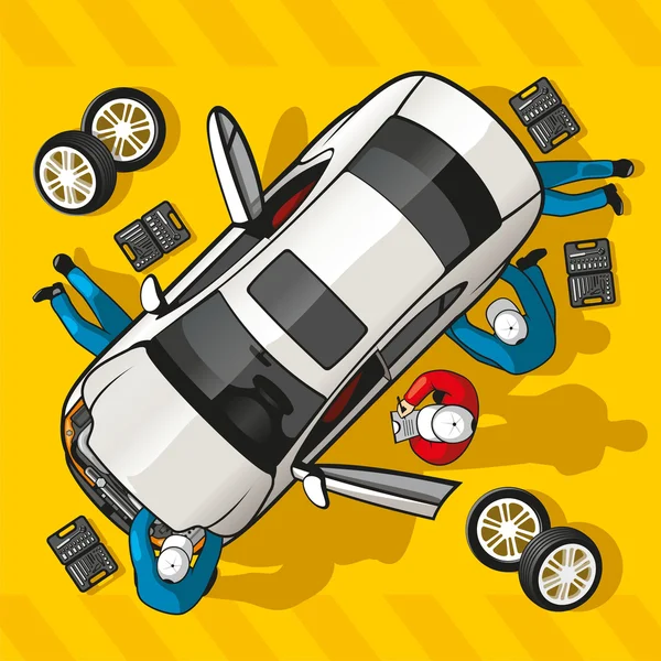 Repair Car Station Vector Graphics