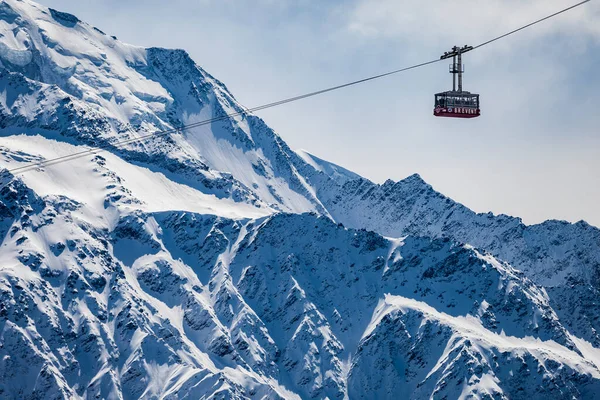 Cable Car Snowy Mountain Chamonix France — Stock Photo, Image