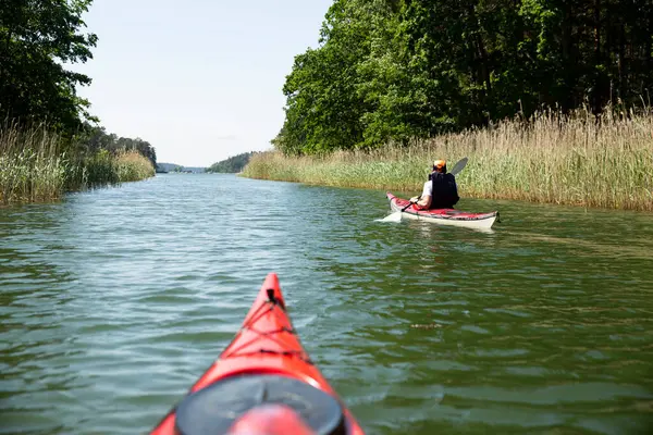 Kayaking River Summer — Zdjęcie stockowe