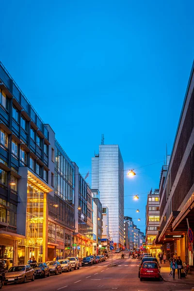 Straße Bei Sonnenuntergang Stockholm Schweden — Stockfoto