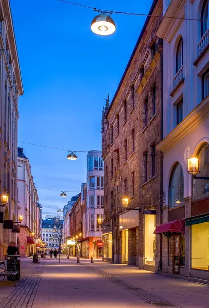 Улица Закате Стокгольме Швеция — стоковое фото