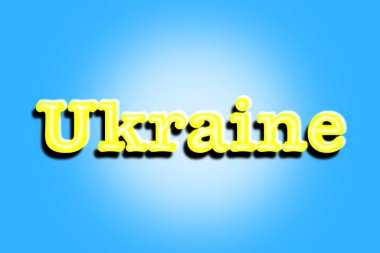 Ukraine written on blue background illustration
