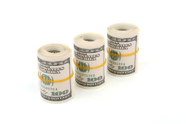 Száz dollár-bankjegyek Stock Kép
