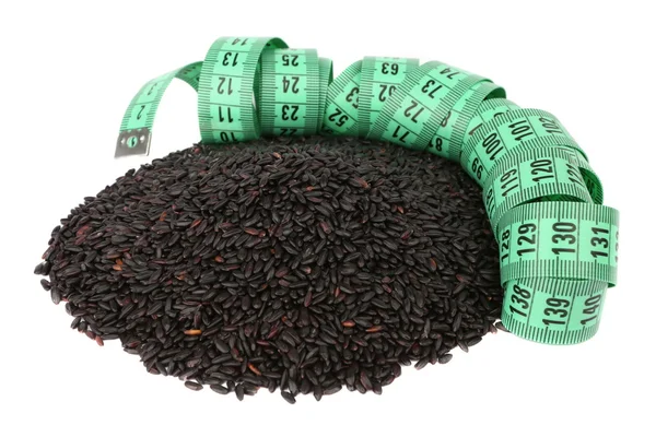 검은 쌀과 미터 — 스톡 사진