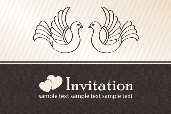 Annonce de mariage avec colombes — Image vectorielle