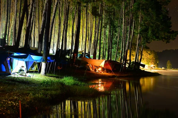 Nachts Ruheplatz Der Flussküste — Stockfoto